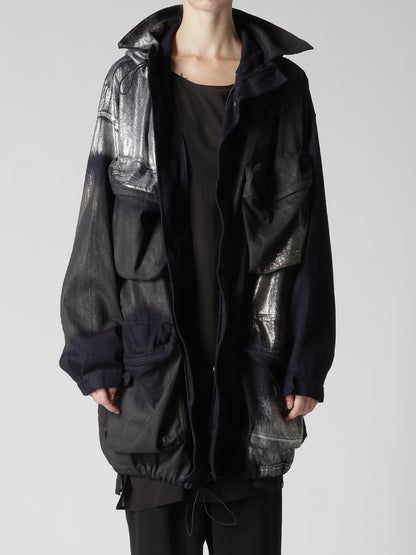 8OZ DENIM FOIL PRINT 4POCKET BLOUSON