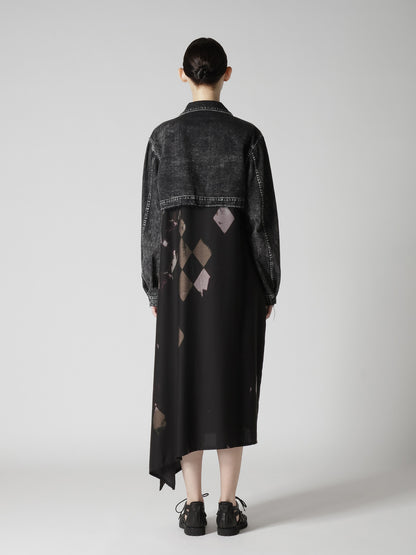 8OZ DENIM CHEMICAL WASH SHORT BLOUSON