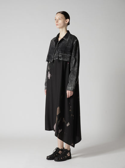 8OZ DENIM CHEMICAL WASH SHORT BLOUSON