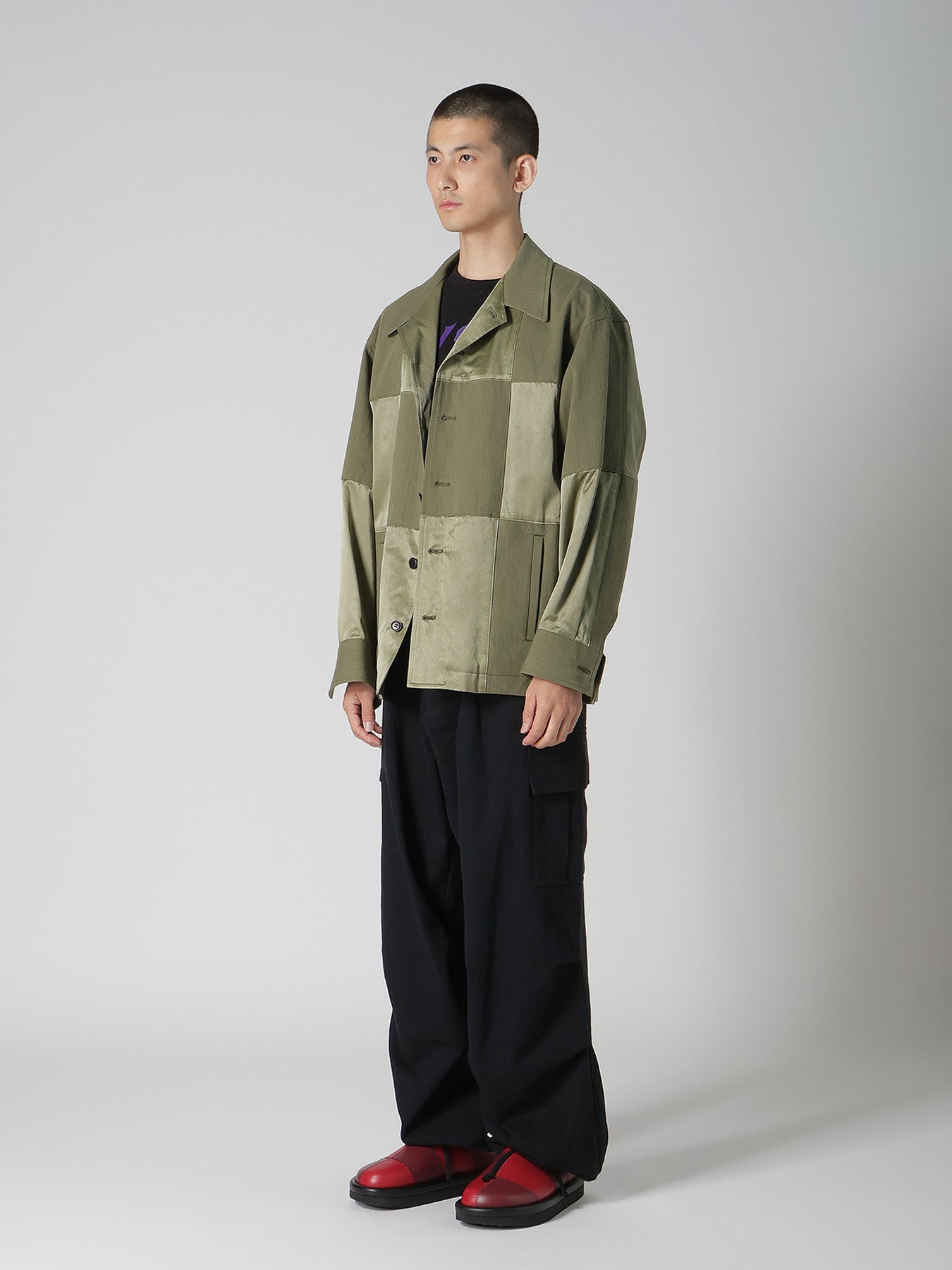 SATIN/COTTON PATCHED BLOUSON