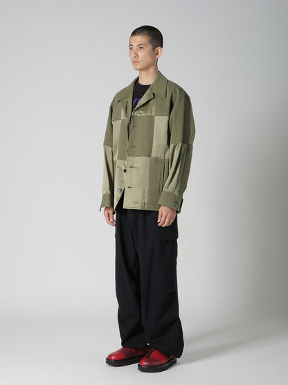 SATIN/COTTON PATCHED BLOUSON