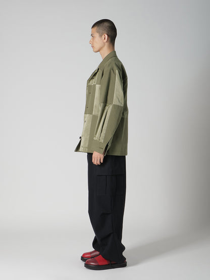 SATIN/COTTON PATCHED BLOUSON