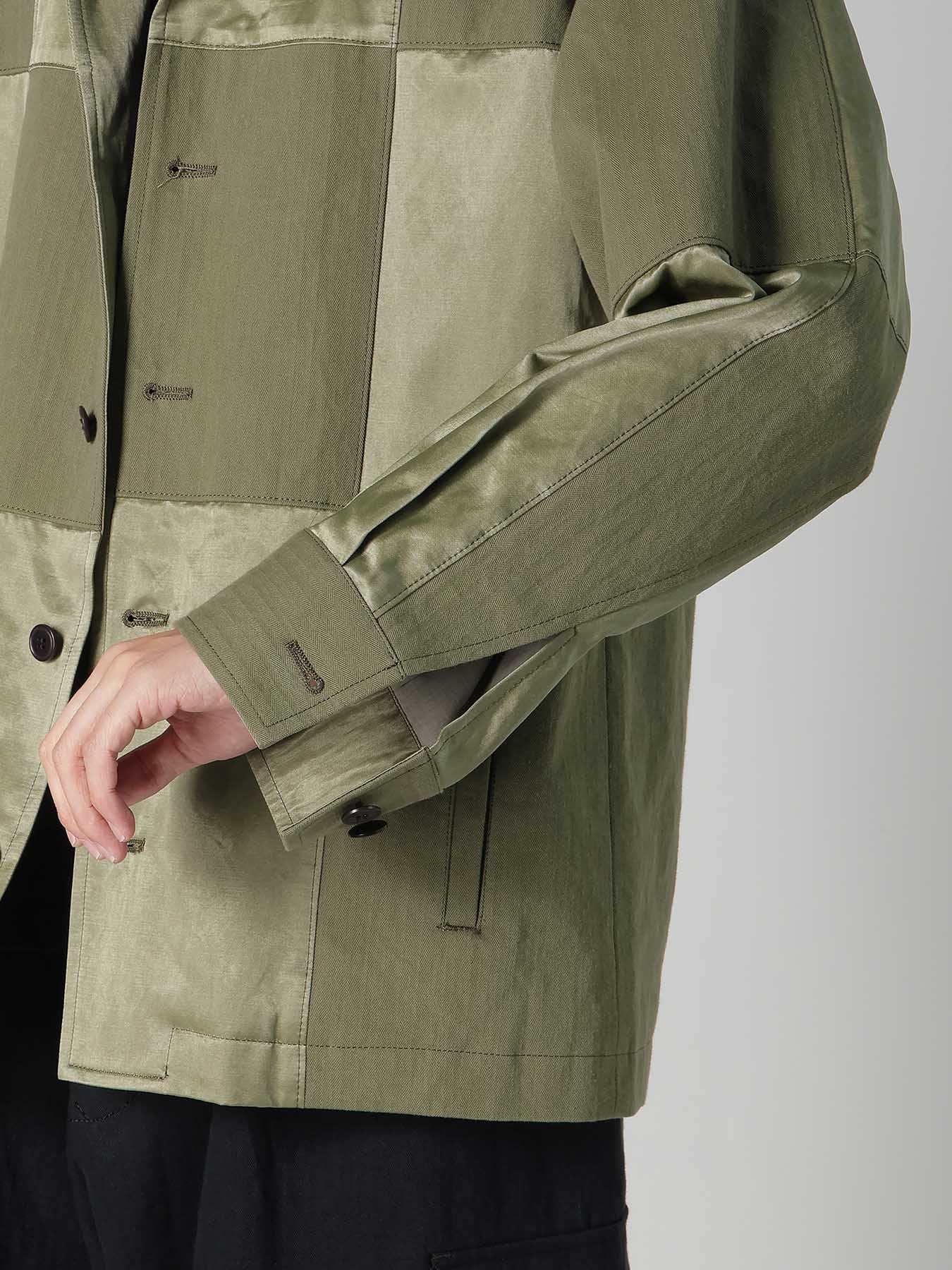 SATIN/COTTON PATCHED BLOUSON