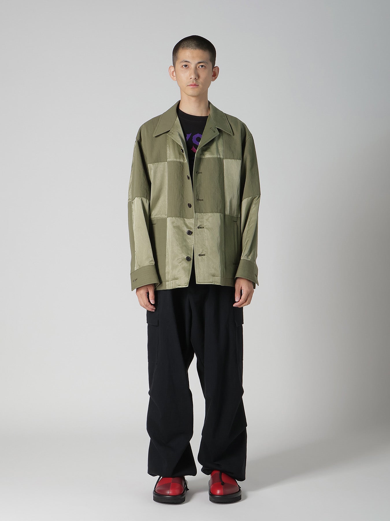 SATIN/COTTON PATCHED BLOUSON
