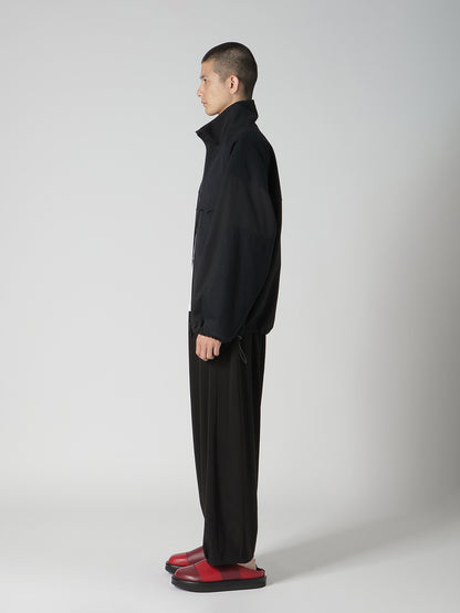 WOOL GABARDINE STAND COLLAR BLOUSON