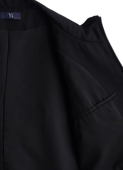 WOOL GABARDINE STAND COLLAR BLOUSON