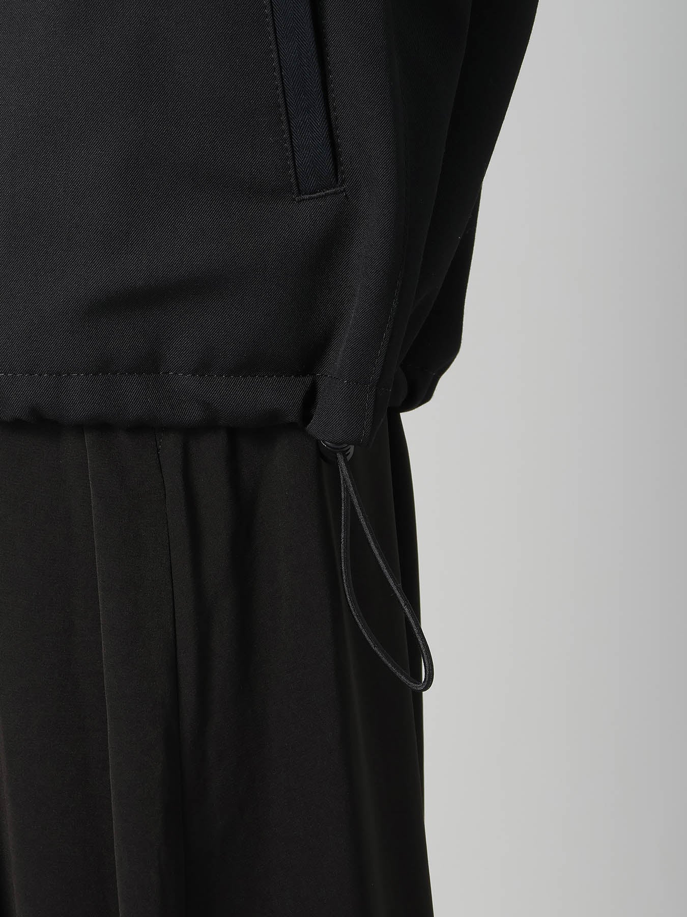 WOOL GABARDINE STAND COLLAR BLOUSON