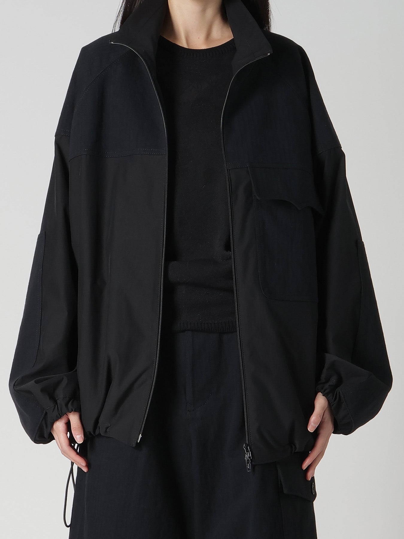 STRETCH TAFTA STAND COLLAR BLOUSON