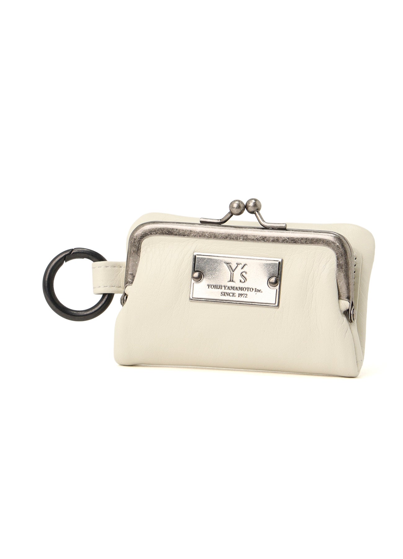 SEMI-GLOSSY LEATHER KEY CASE W/ METAL CLASP