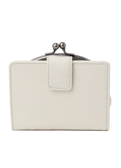 SEMI-GLOSSY LEATHER CARD CASE W/ METAL CLASP