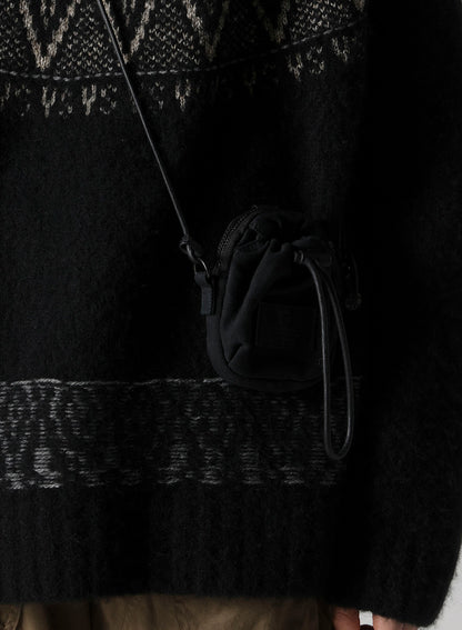 COTTON LINEN TWILL / LEATHER POUCH