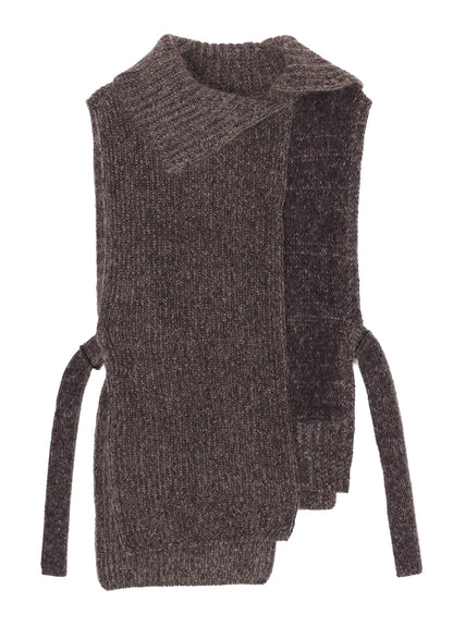 MOHAIR WOOL COMBINATION KNIT VEST