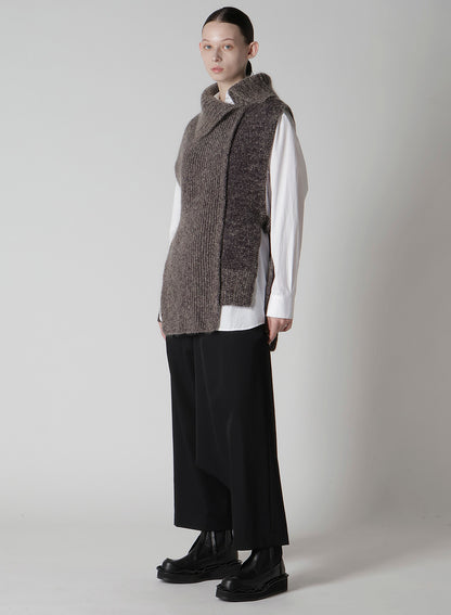 MOHAIR WOOL COMBINATION KNIT VEST