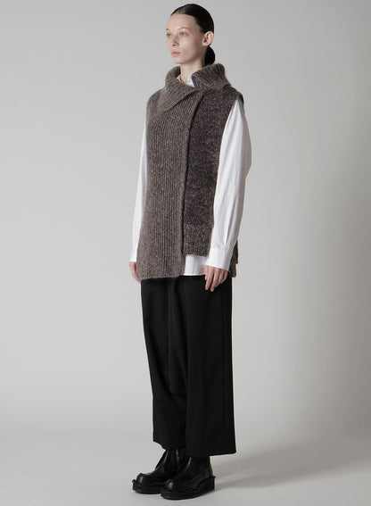 MOHAIR WOOL COMBINATION KNIT VEST