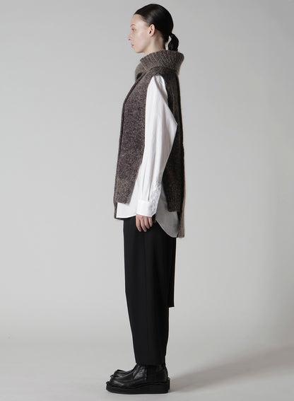 MOHAIR WOOL COMBINATION KNIT VEST