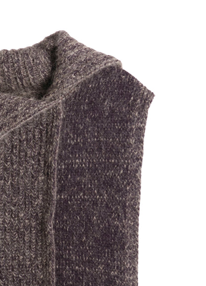 MOHAIR WOOL COMBINATION KNIT VEST