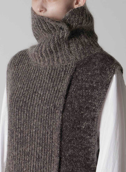 MOHAIR WOOL COMBINATION KNIT VEST