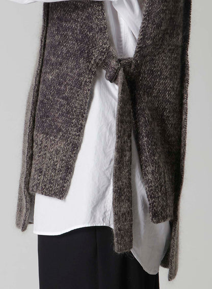MOHAIR WOOL COMBINATION KNIT VEST