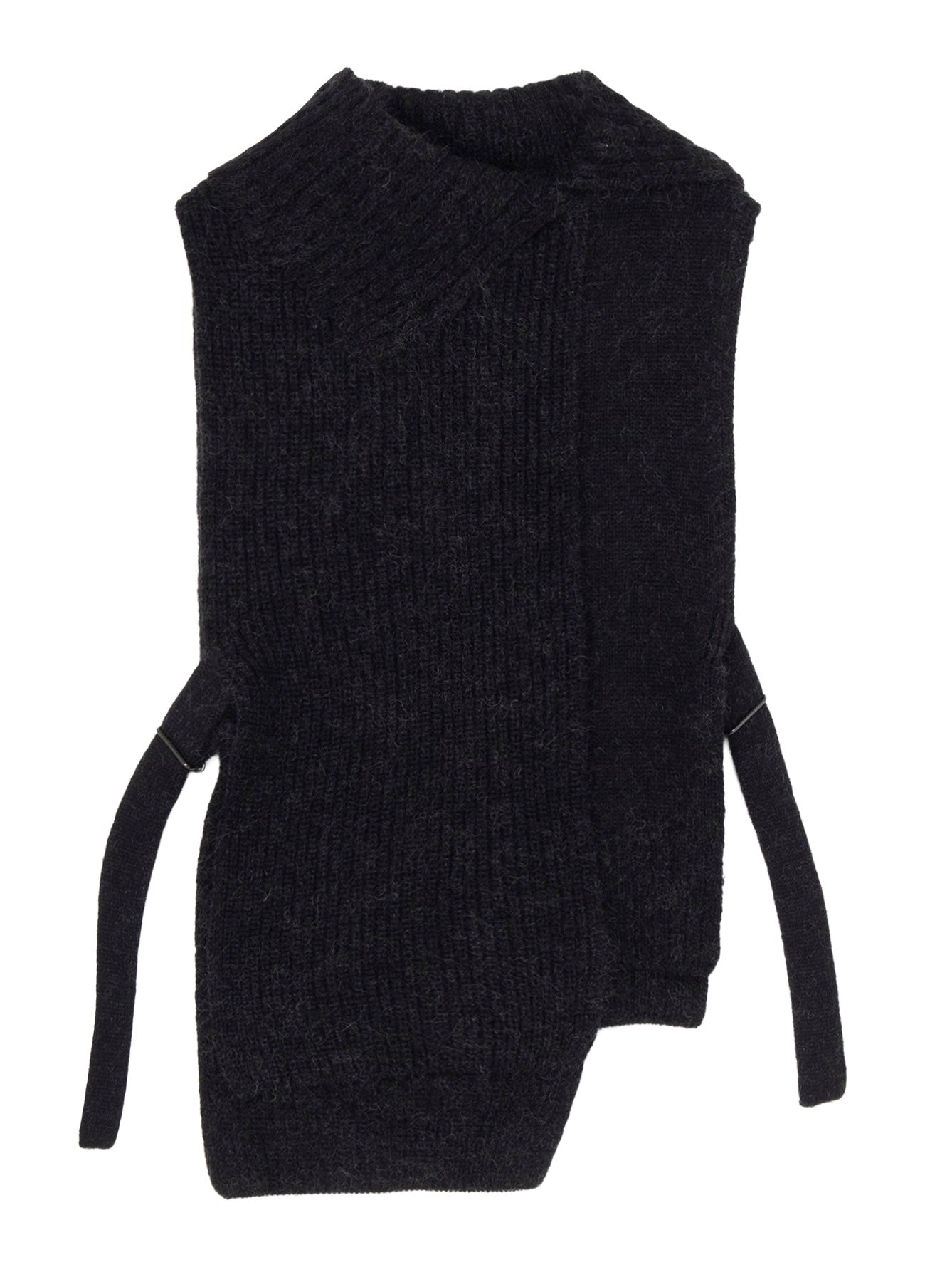 MOHAIR WOOL COMBINATION KNIT VEST