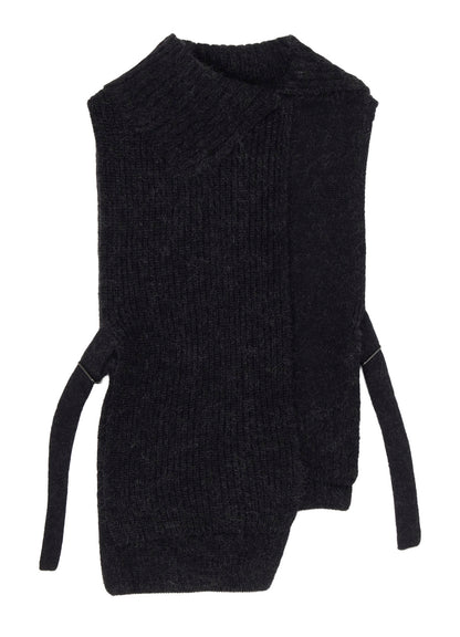 MOHAIR WOOL COMBINATION KNIT VEST
