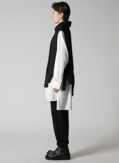 MOHAIR WOOL COMBINATION KNIT VEST