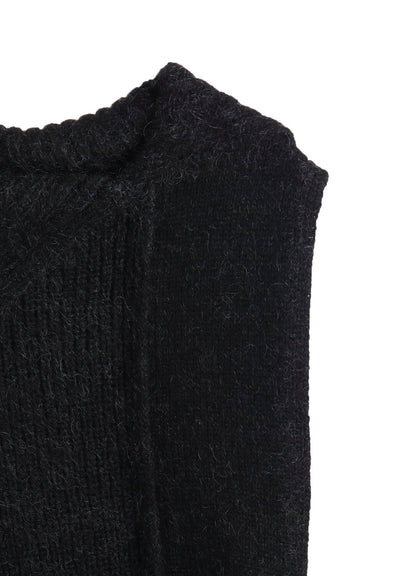 MOHAIR WOOL COMBINATION KNIT VEST