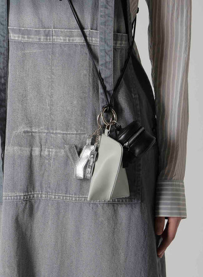 Y'S BLOCK LEATHER BAG CHARM