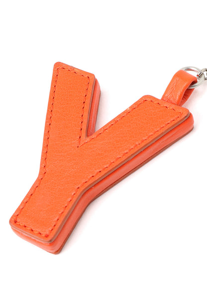 Y'S BLOCK LEATHER BAG CHARM