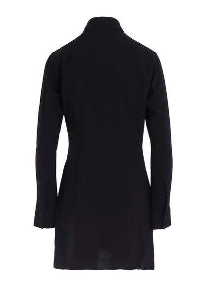 HARD-TWIST SERGE SHIRT WITH DRAPED FRONT PANEL