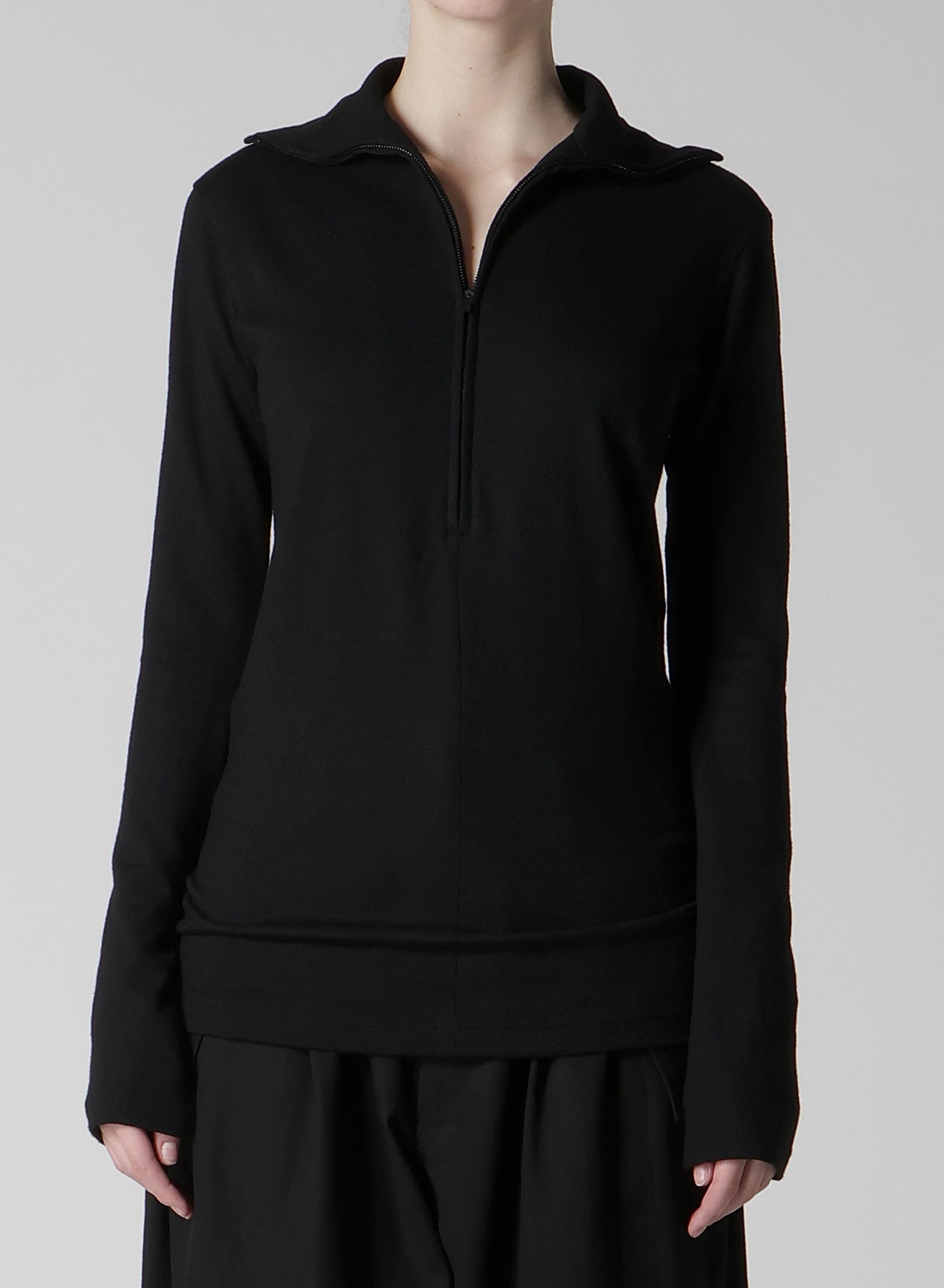 MILD WASHABLE JERSEY HIGH NECK BLOUSE