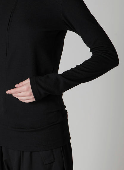MILD WASHABLE JERSEY HIGH NECK BLOUSE