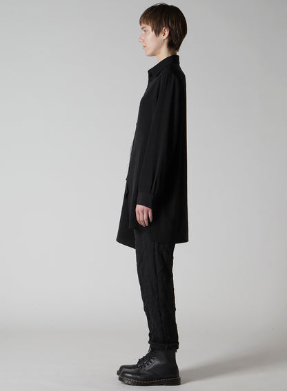 TA/PE CREPE DE CHINE ASYMMETRIC BLOUSE