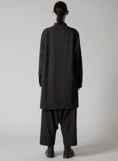W/NY HERRINGBONE FRONT CLOTH BLOUSE