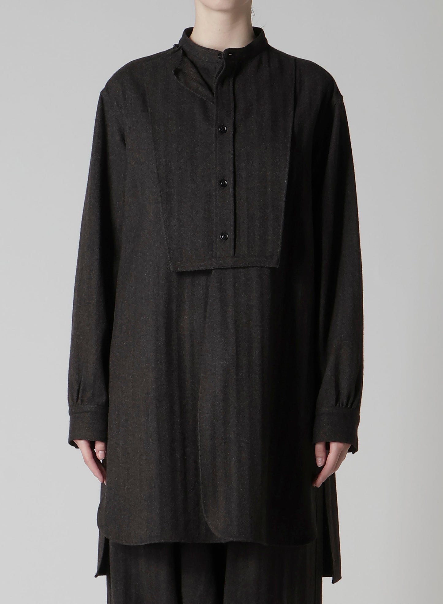 W/NY HERRINGBONE FRONT CLOTH BLOUSE