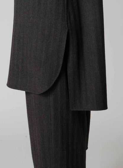 W/NY HERRINGBONE FRONT CLOTH BLOUSE