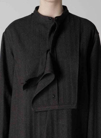 W/NY HERRINGBONE FRONT CLOTH BLOUSE