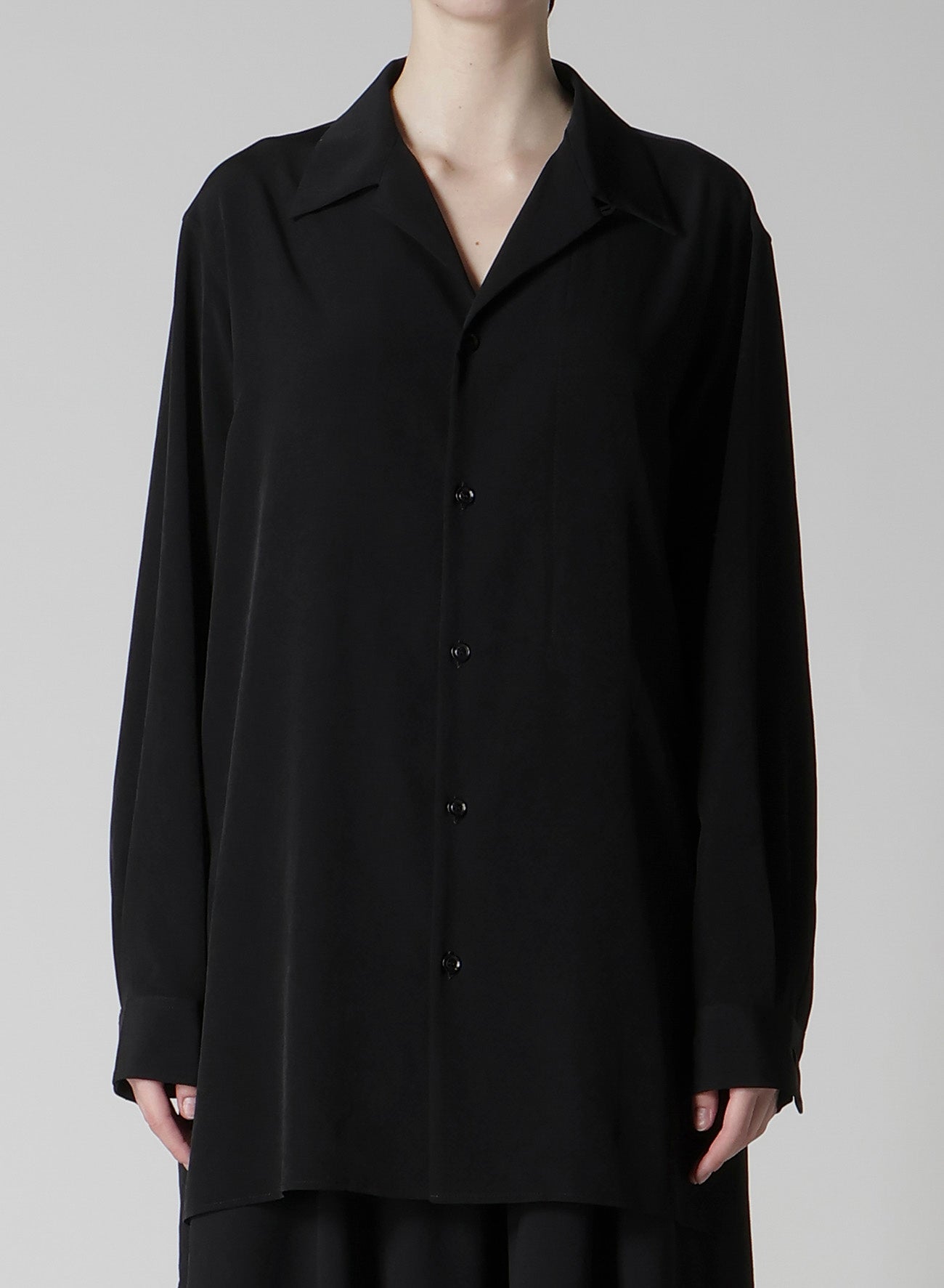 TA/PE CREPE DE CHINE OPEN COLLART SHIRT