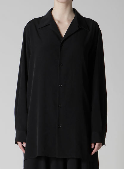 TA/PE CREPE DE CHINE OPEN COLLART SHIRT