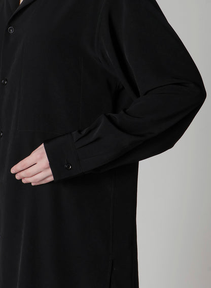 TA/PE CREPE DE CHINE OPEN COLLART SHIRT
