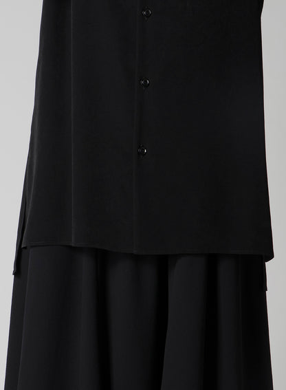 TA/PE CREPE DE CHINE OPEN COLLART SHIRT