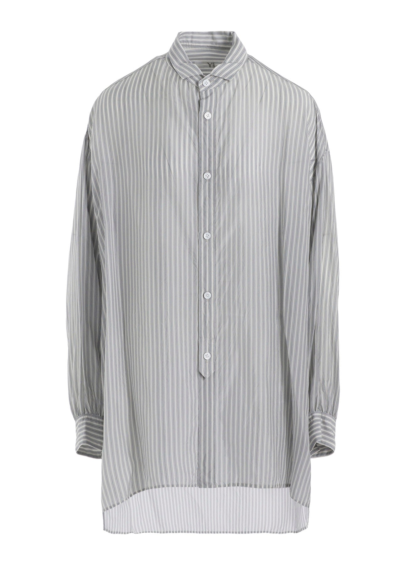 CUPRO STRIPE DESIGN COLLAR BIG BLOUSE