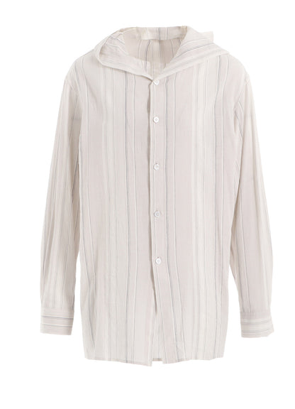 STRIPE SHRINK-FINISH SAILOR COLLAR BLUSE