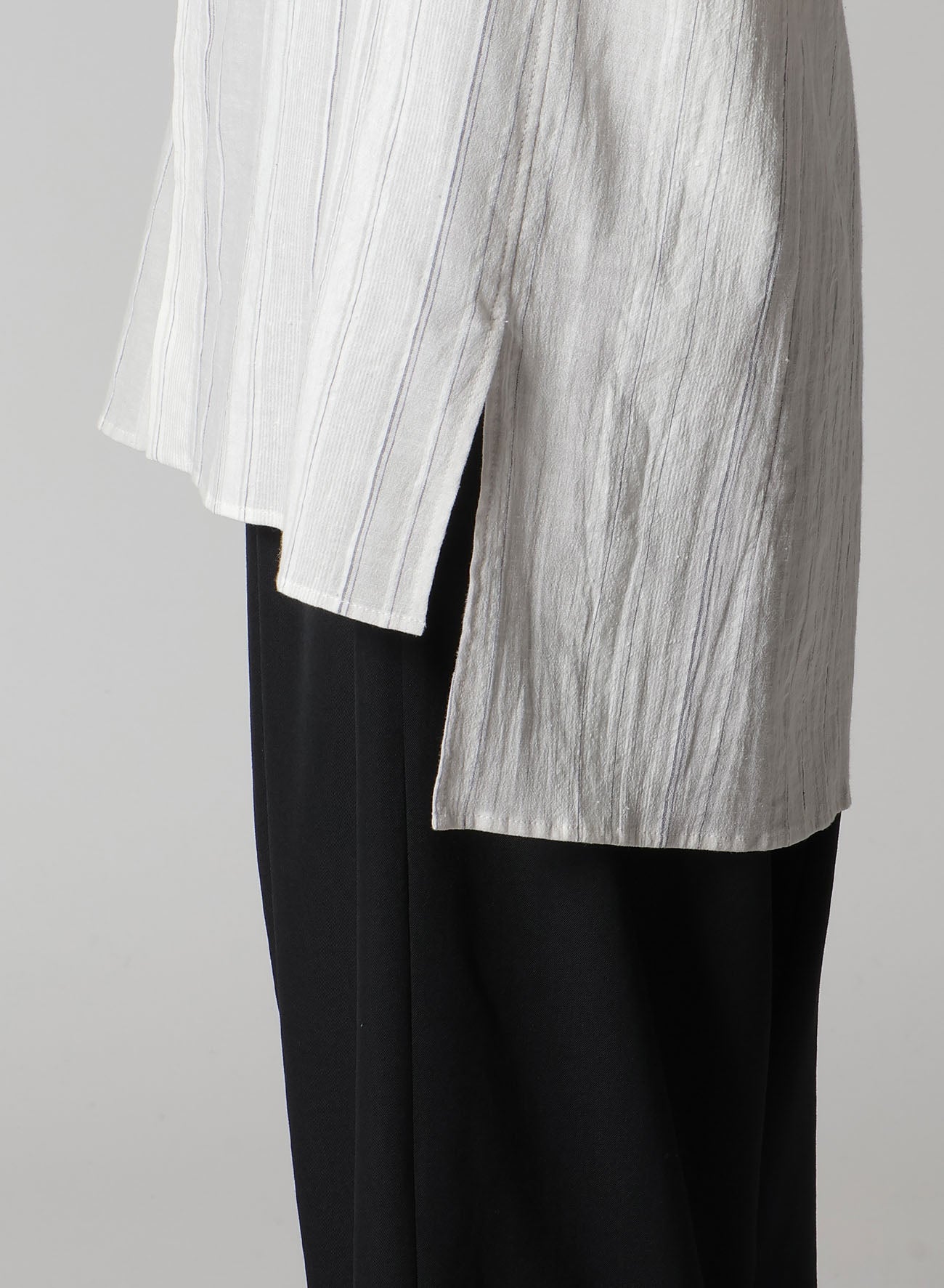 STRIPE SHRINK-FINISH SAILOR COLLAR BLUSE