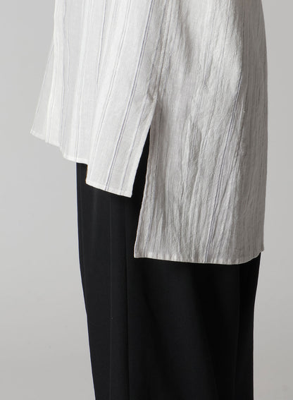 STRIPE SHRINK-FINISH SAILOR COLLAR BLUSE