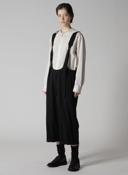 STRIPE SHRINK-FINISH SAILOR COLLAR BLUSE