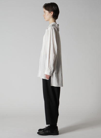 STRIPE SHRINK-FINISH SAILOR COLLAR BLUSE