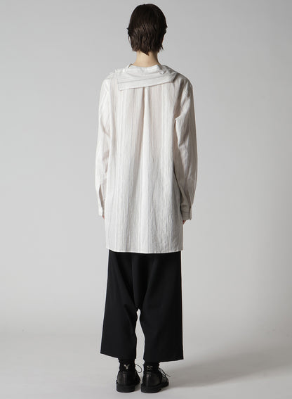 STRIPE SHRINK-FINISH SAILOR COLLAR BLUSE