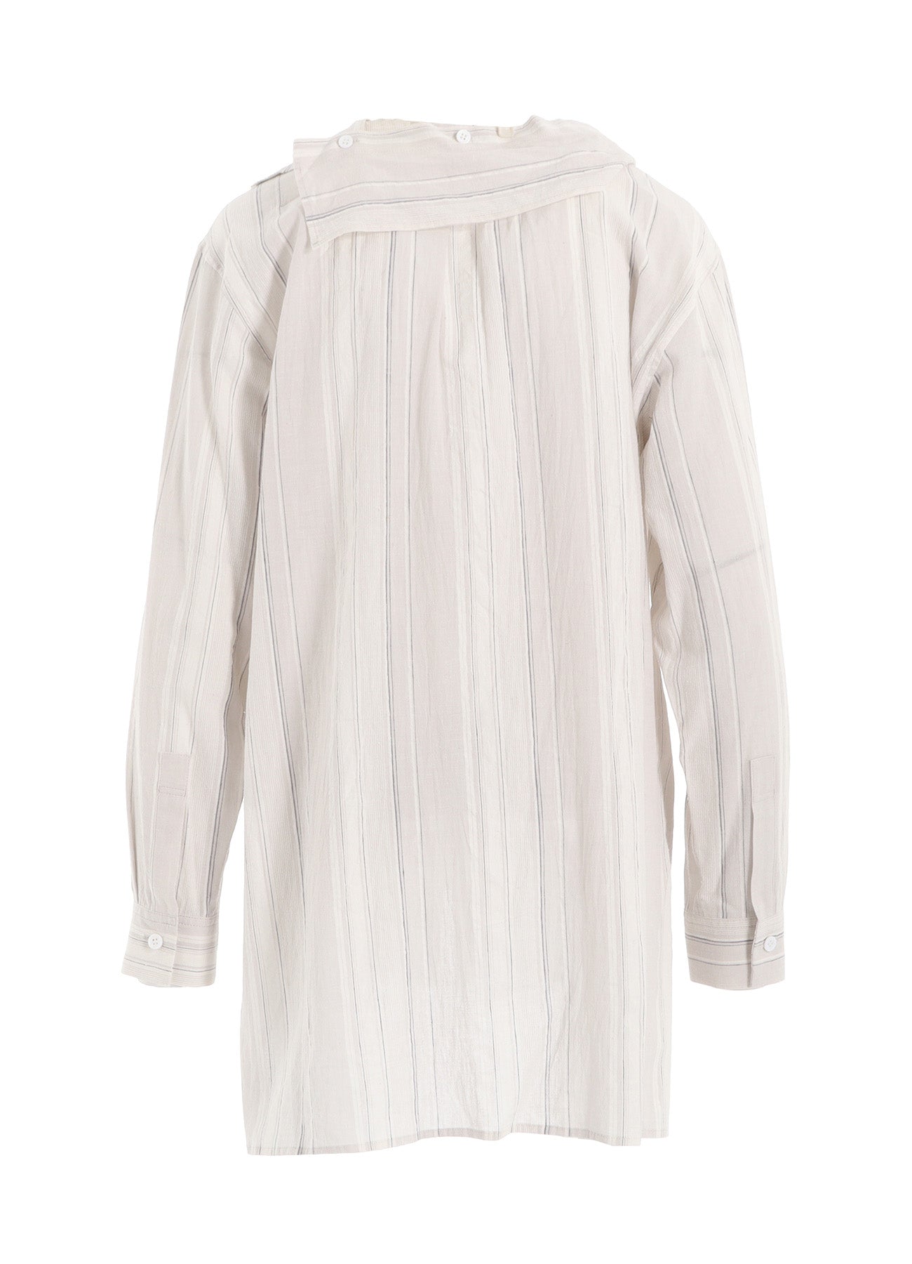 STRIPE SHRINK-FINISH SAILOR COLLAR BLUSE