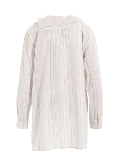 STRIPE SHRINK-FINISH SAILOR COLLAR BLUSE