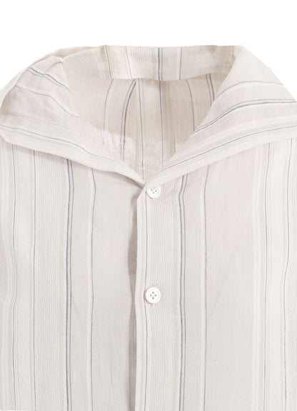 STRIPE SHRINK-FINISH SAILOR COLLAR BLUSE